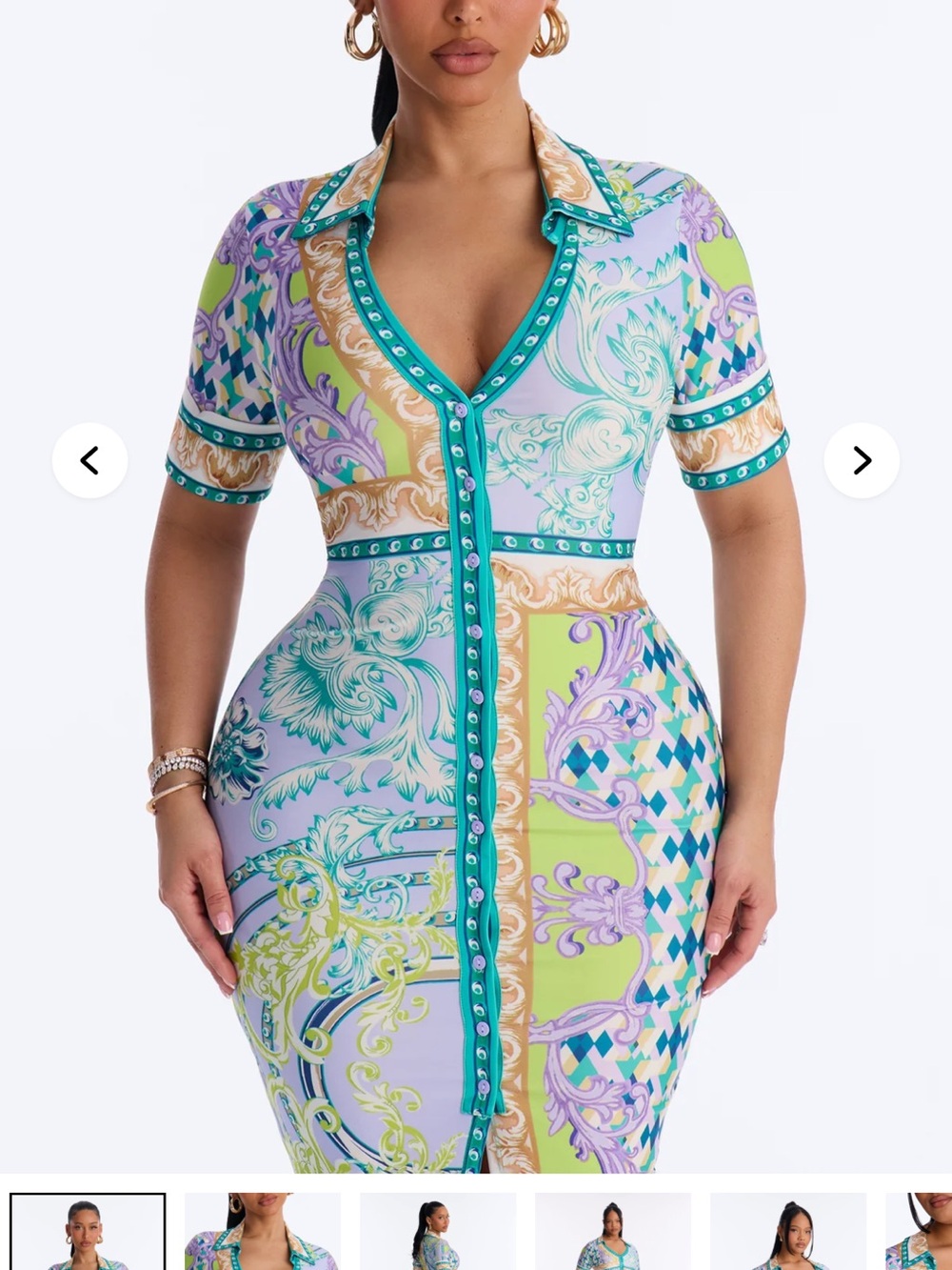 Fashion Nova Button-Up Dress - Picture 2 of 3